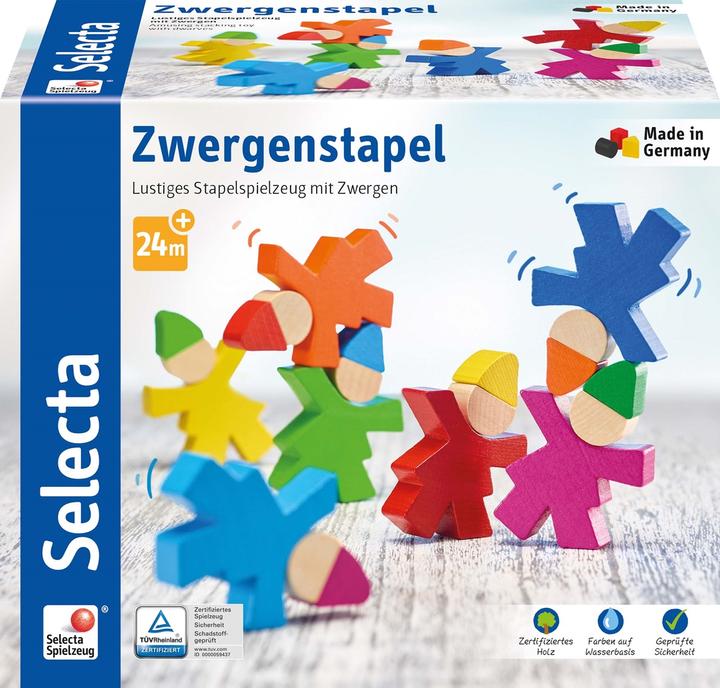 Actual product image Selecta Spielzeug Dwarf stack 7 pieces ** (German, English, French, Italian)