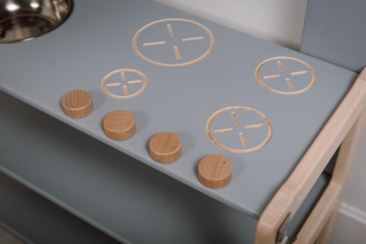 Immagine prodotto Montessori Cucina per bambini in legno - multifunzionale - grigia Mobili per bambini