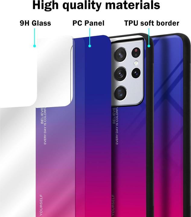 Productafbeelding Cadorabo TPU 2 kleuren glasdekking (Samsung Galaxy S21 Ultra)