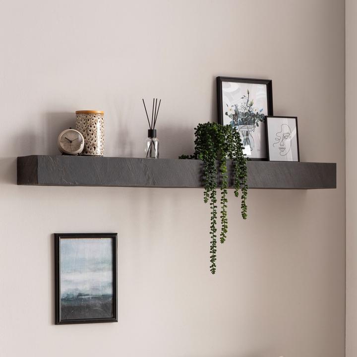 Immagine prodotto FineBuy Mensola a muro FB55703 in legno massiccio antracite 120 cm (20 x 120 x 10 cm)