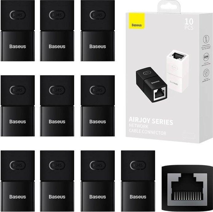Immagine prodotto Baseus Accoppiatore di rete Connettore per cavo Ethernet RJ-45 Serie AirJoy 10 pezzi - nero (Accoppiamento di rete)