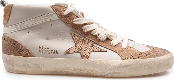 Produktbild Golden Goose mid star sneakers in leather and suede color grey/light brown (38)