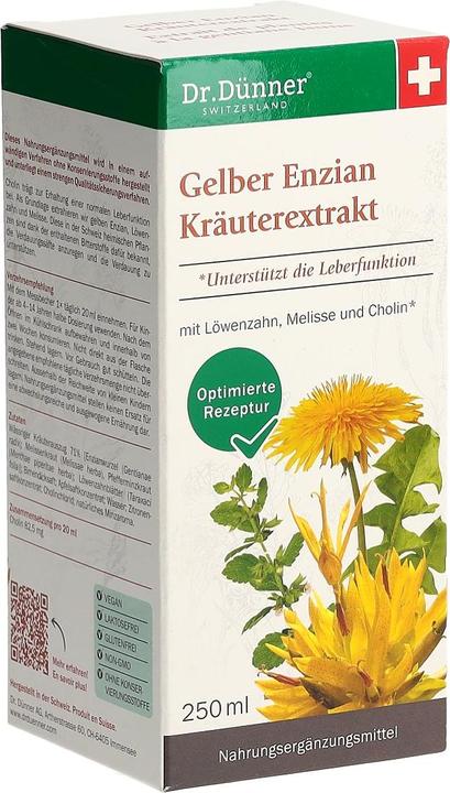 Image du produit Dr. Dünner Gentiane jaune mince Extrait d'herbes Fl 250 ml (1 pièce(s), Liquide, 470 g)