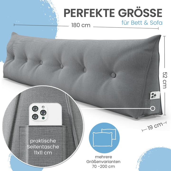 Image du produit Aktivshop Coussins de lit et de soutien dorsal (20 x 180 x 50 cm)
