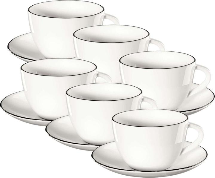 Produktbild ASA Selection ASA à table ligne noire Kaffeetasse mit Untertasse 0,2l Set6 (200 ml, 1 x)
