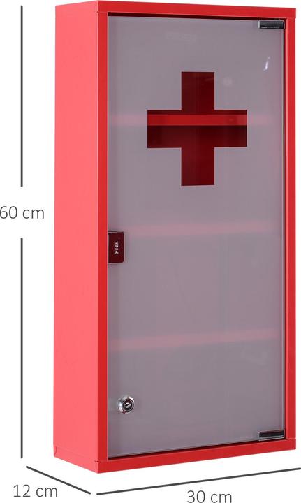 Immagine prodotto Homcom Armadietto dei medicinali con serratura (30 x 12 x 60 cm)