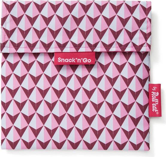 Actual product image Roll'Eat Lunch Bag SnacknGo Tiles 18 cm x 18 cm, Pink