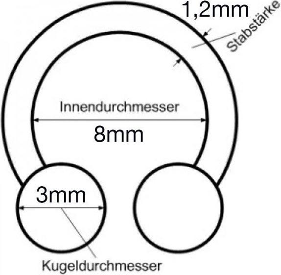 Actual product image Hermex Stainless Steel Circular Piercing with Zirconia (Stainless steel)