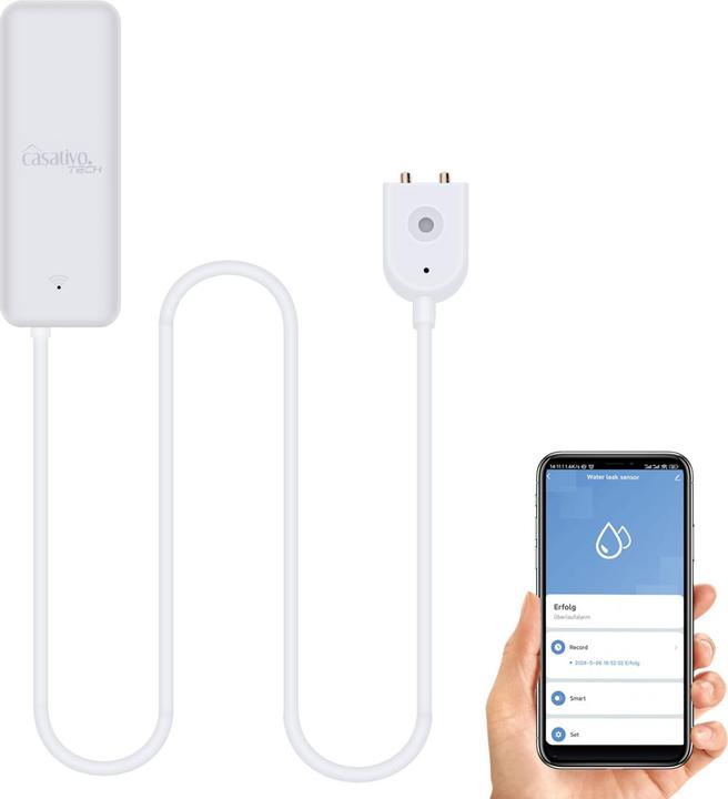 Actual product image Casativo WLAN water detector with external sensor, app control