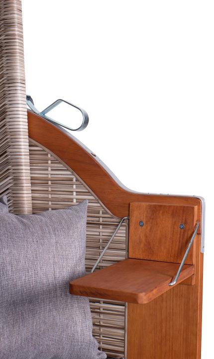Actual product image dekoVries Strandkorb deVries PURE® Wave XL PE Pinienholz, seashell Des. 402