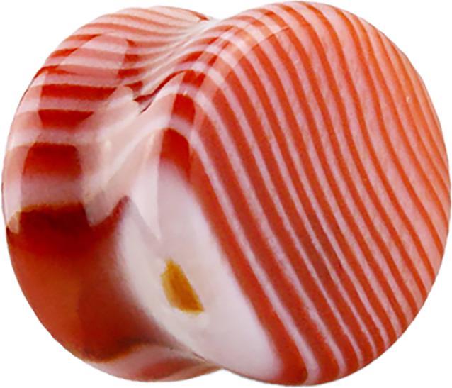 Star Piercing Flared Plug roter Achat Stein (ohne Messing, Mineralisch)