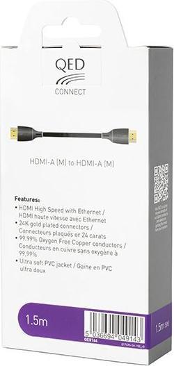 Immagine prodotto QED Cavo di collegamento Hdmi-A (M) a Hdmi-A (M) 1,5 metri QE8164 (1.50 m, HDMI)