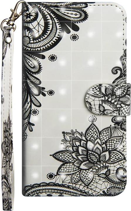 Produktbild Cover-Discount iPhone 12 mini - Etui Glitzer Effekt Blumen schwarz (Apple iPhone 12 mini)