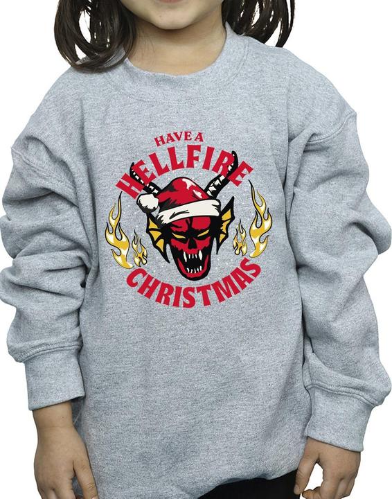 Actual product image Netflix Girls Stranger Things Hellfire Christmas Sweatshirt (152, 158)
