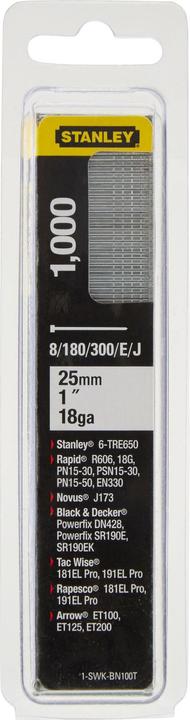 Stanley NAIL TYPE J 25MM / 118GA