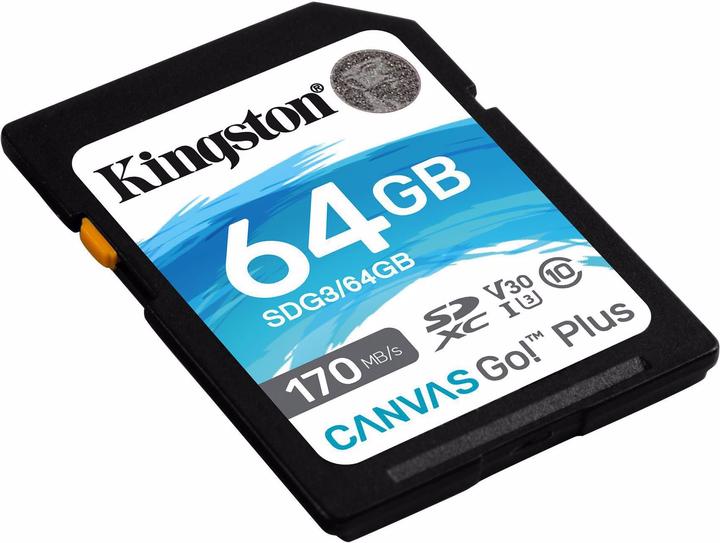 Actual product image Kingston Canvas Go! Plus (64 GB, SDXC, U3, UHS-I)