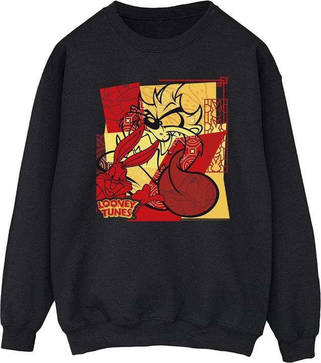 Actual product image Looney Tunes Mens Taz Bugs Rabbit New Year Sweatshirt (XXL)