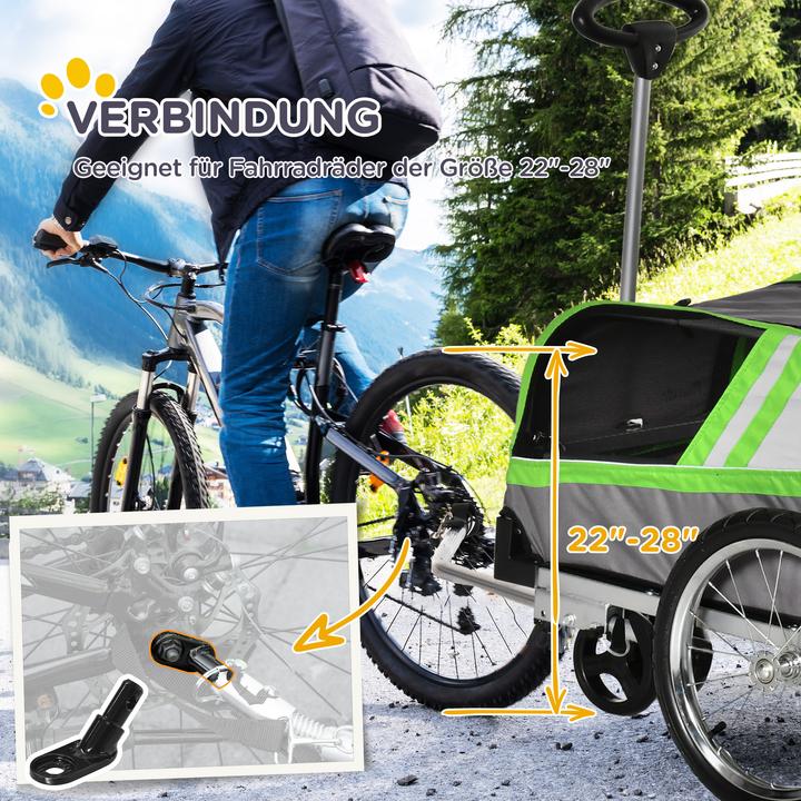 Produktbild PawHut Hundeanhänger 2 in 1 Trolley
