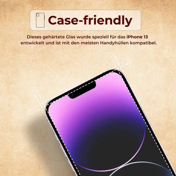 Actual product image Protectorking 3x real tempered 9H armoured glass 3D CLEAR (3 Piece, Apple iPhone 13)