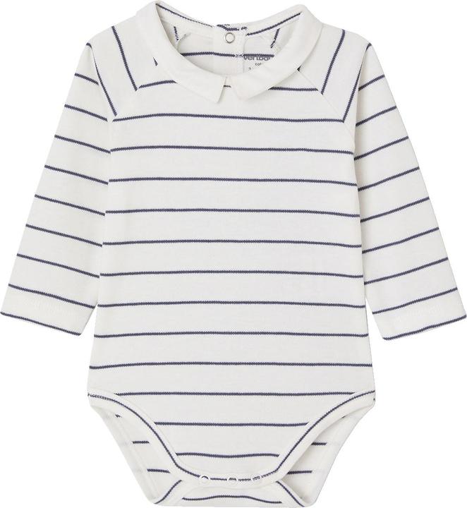 Produktbild Vertbaudet Bio-Kollektion: Gestreifter Baby Langarm-Body mit Kragen (74)