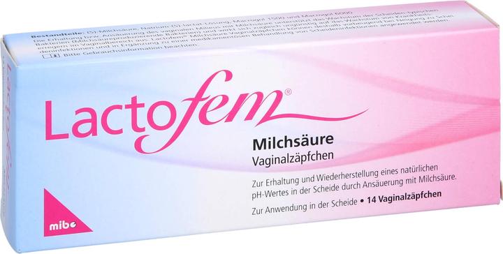 Produktbild Mibe Lactofem Milchsäure Vaginalzäpfchen, 14 St. Zäpfchen (Vaginalzäpfchen)