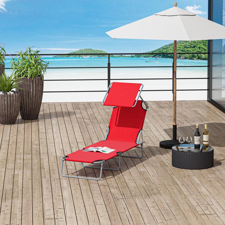Image du produit Outsunny Bain de soleil avec protection solaire (187 cm)