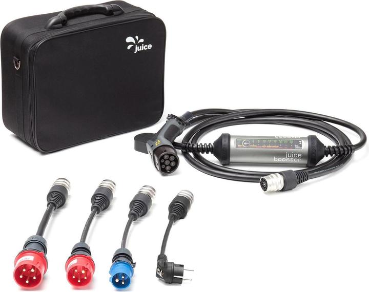 Sac de transport, CEE16, JUICE BOOSTER 2 incl. 4 adaptateurs : CEE32, Camping et CEE 7/7 (Schuko)