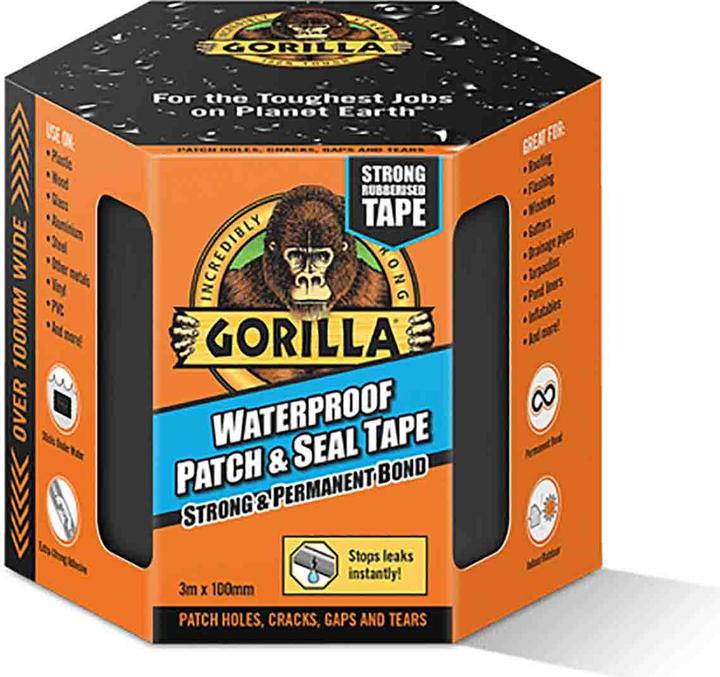 Gorilla 3044720 Armor Tape, PE Adhesive Tape Black, 0.86mm x 100mm x 3m (100 mm)