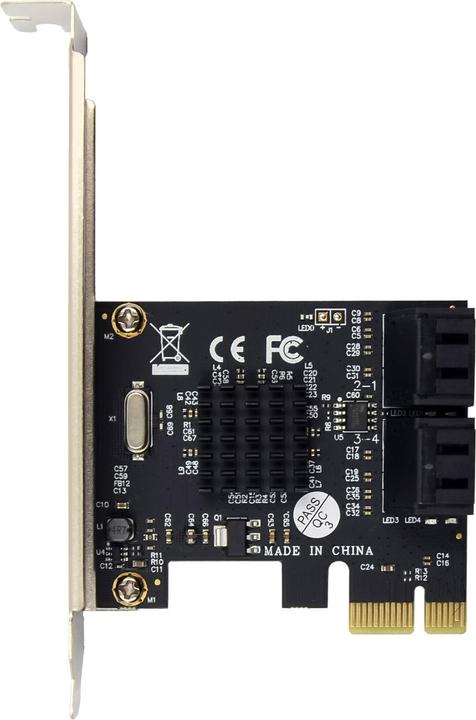Actual product image InLine Interface card, 4x SATA 6Gb/s, with 4x SATA, PCIe 2.0 (PCI-Express)