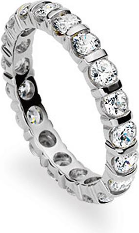Immagine prodotto Natsumi Schmuck Anello Alliance in oro bianco 18K/750 con incastonatura a barra di zirconi (55, Oro 750/18 K)