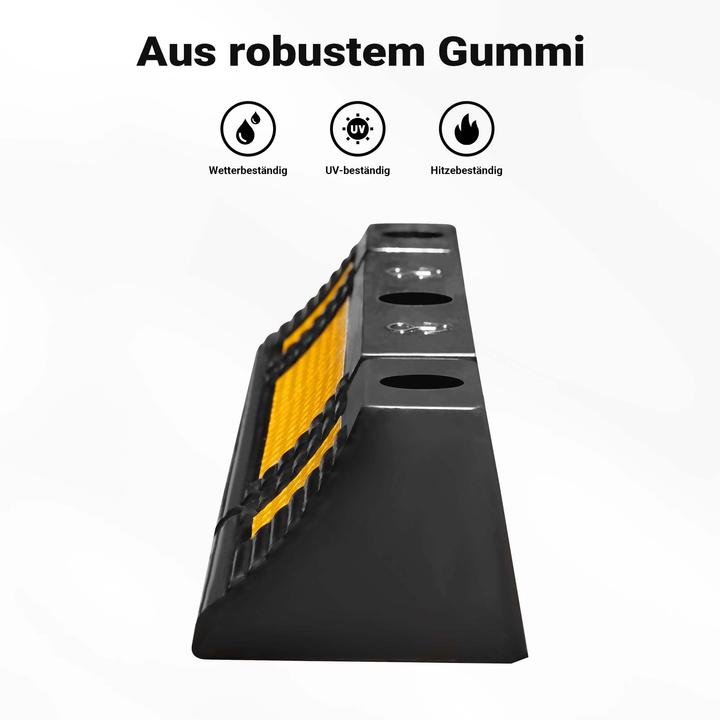 Produktbild Wiltec Radstopper 60x12x8cm 2x Einparkhilfe Gummi Anfahrschutz Parkhilfe Garage