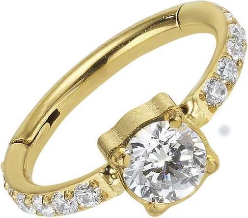 Immagine prodotto Bijouteria Piercing orecchio (Titanio, Vetro (di orologio), Rivestimento in PVD (colore oro))