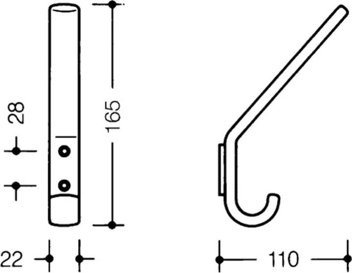 Actual product image Hewi Coat hook 477.90.070 single Projection 108 mm Polyamide 99 pure white Height 163 mm