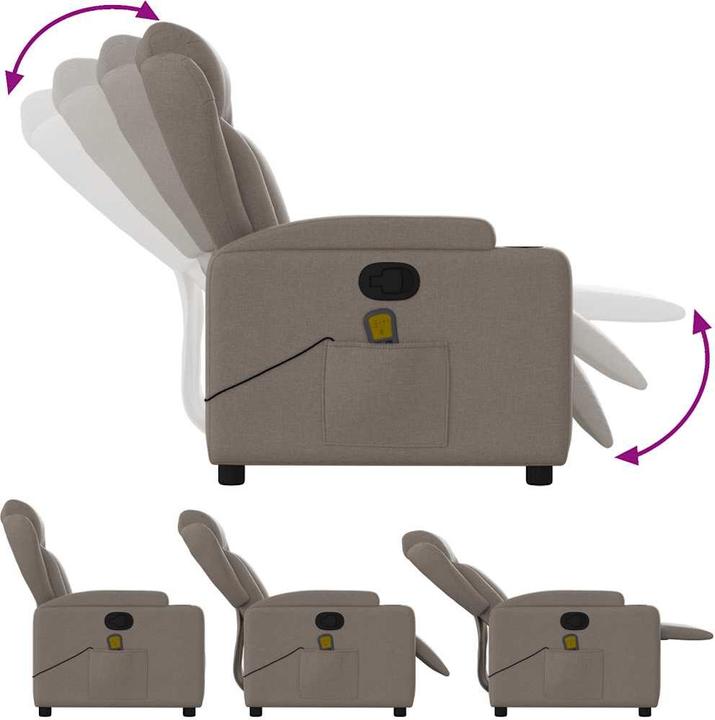 Produktbild VidaXL Massagesessel Taupe Stoff,Farbe: Taupe,Material: Stoff (100