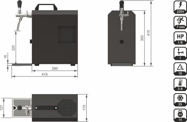 Immagine prodotto Ich-zapfe Untertheken Komplett Set - Bierzapfanlage Jet 30K