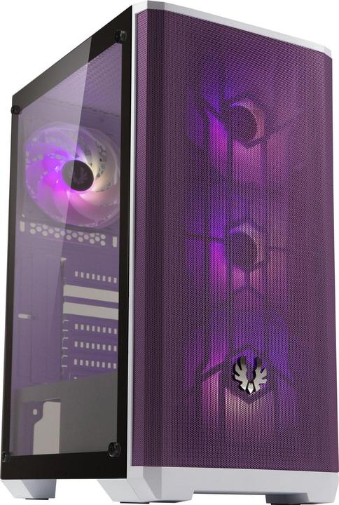 Actual product image BitFenix Nova Mesh SE TG ARGB Midi Tower, Tempered Glass - white/purple (ATX, mATX, Mini-ITX)