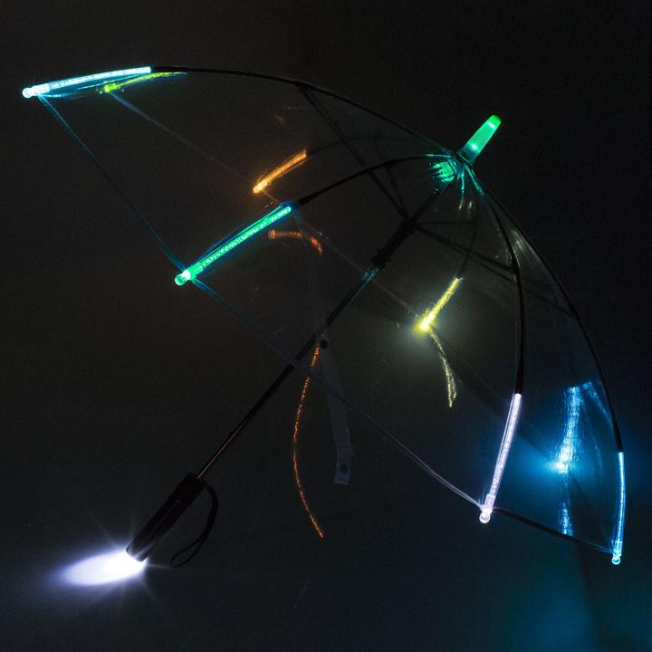 Image du produit Out of the blue Lot de 2 parapluies LED, transparents, 10 LED changeant de couleur