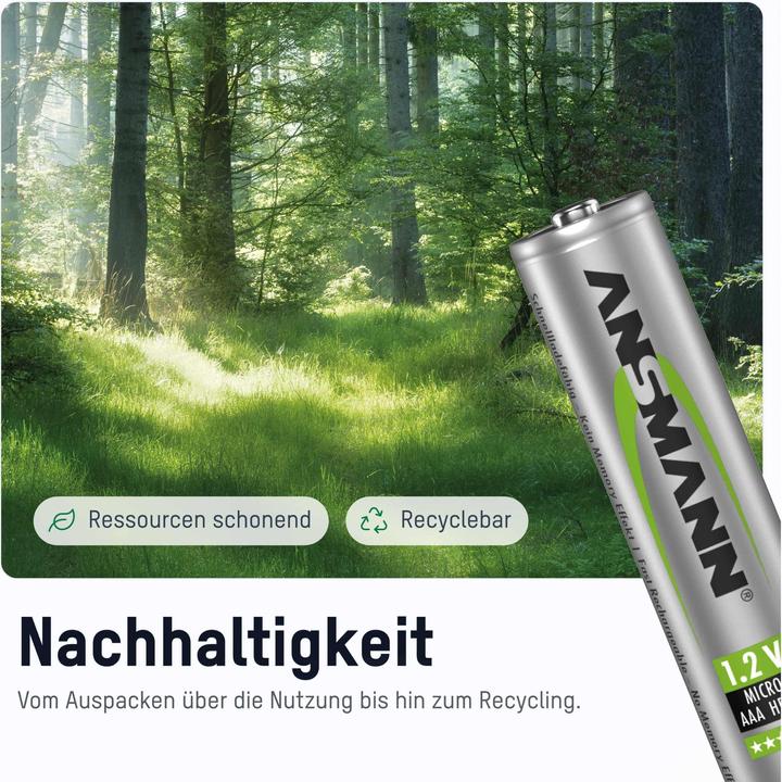 Actual product image Ansmann NiMH HR03 Sol (2 pcs., AAA, 550 mAh, Battery + charger)