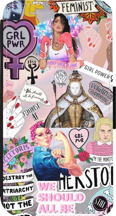 Produktbild PhoneLook Hülle Wallet schwarz Girl Power Collage (Apple iPhone 14 Pro)