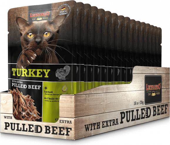 Produktbild Leonardo Cat Food Turkey & Pulled Beef (Adult, 1 Stk., 90 g)