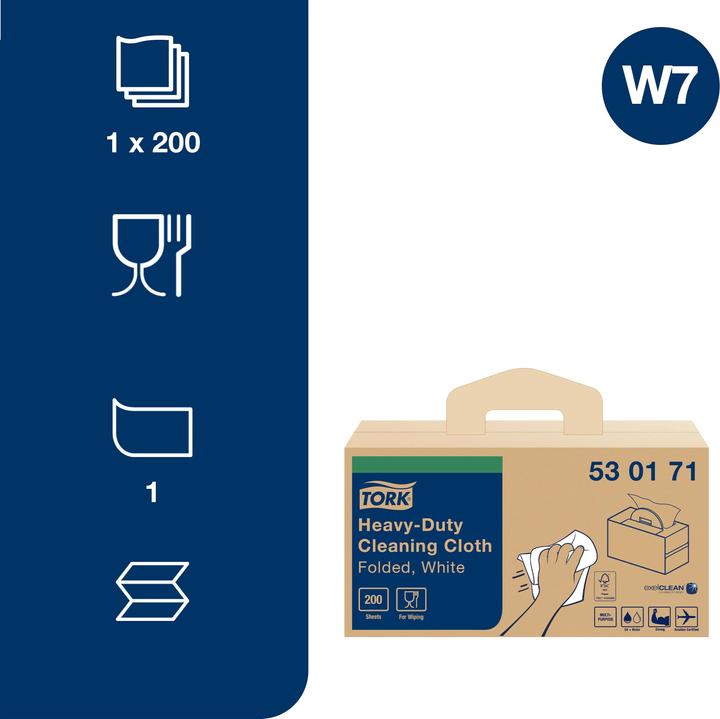 Produktbild Tork HD Cleaning Cloth White 1x200 (200 Stk.)