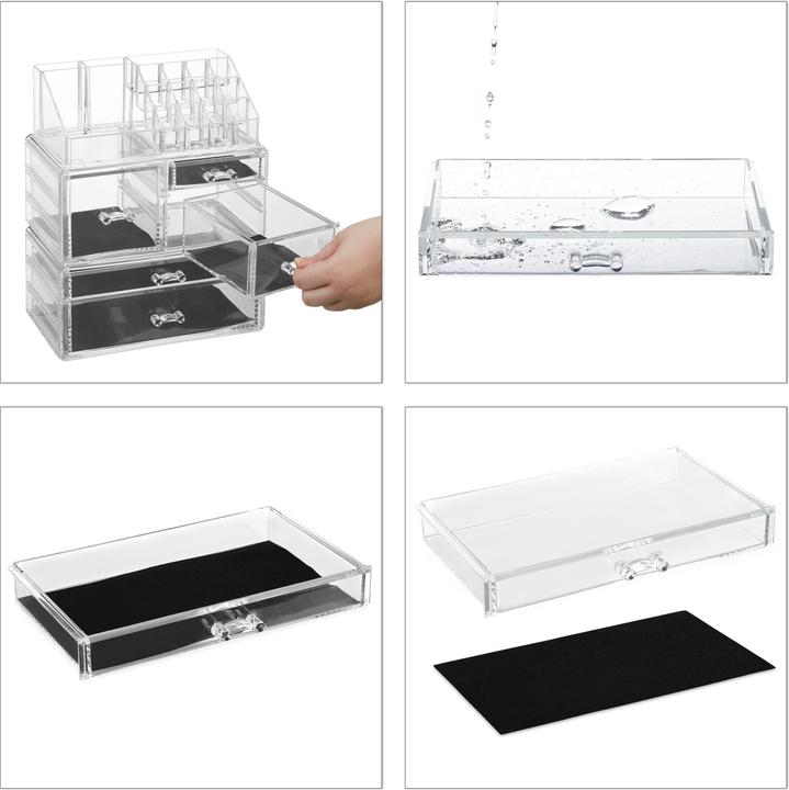 Actual product image Relaxdays Acrylic Makeup Organizer 21 Compartments