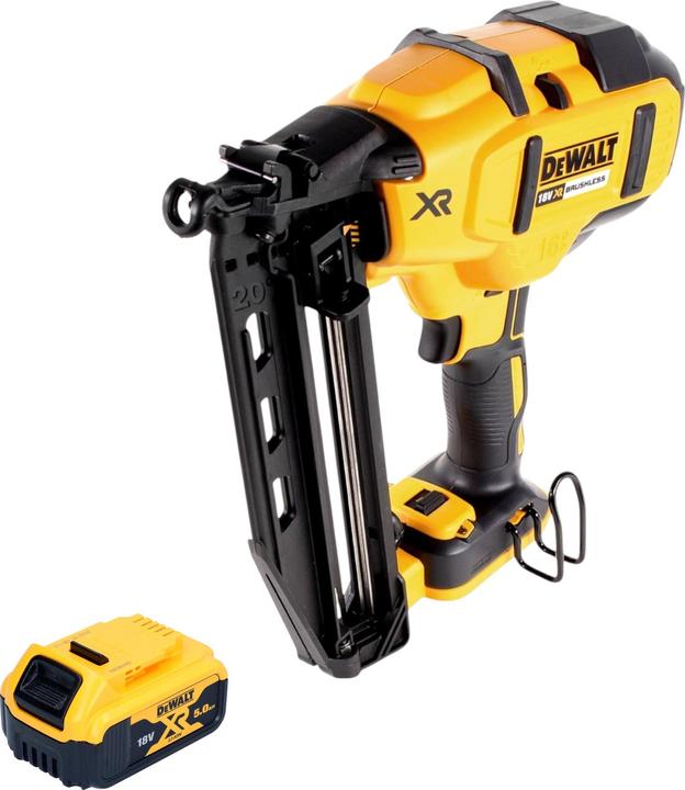 Actual product image DeWalt DCN 660 N cordless nailer 18V 32 - 63 mm brushless + 1x battery 5.0 Ah - without charger