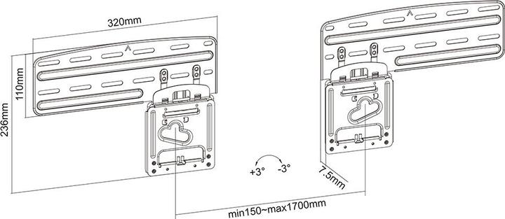 Immagine prodotto Multibrackets Staffa a muro per Samsung Serie Q LED da 85", NEO (Muro, 85", 60 kg)