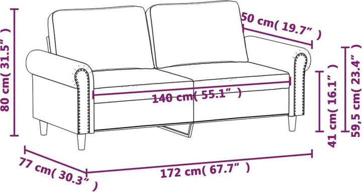 Immagine prodotto VidaXL Divano a 2 posti 140 cm in velluto (2 posti)