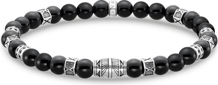 Actual product image Thomas Sabo Bracelet with Black Onyx Beads Silver (17 cm, Blackened, 925 sterling silver)