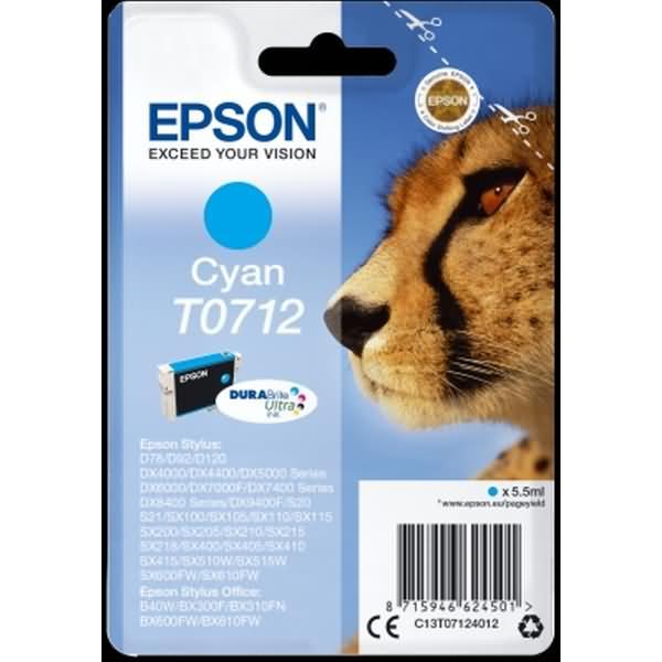 Immagine prodotto Epson T0712 - 5,5 ml - ciano - originale - blister (C)