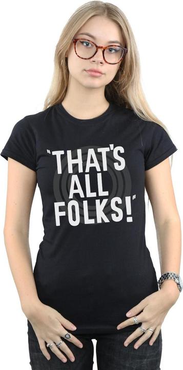 Immagine prodotto Looney Tunes That's All Folks Text Maglietta Donna (M)