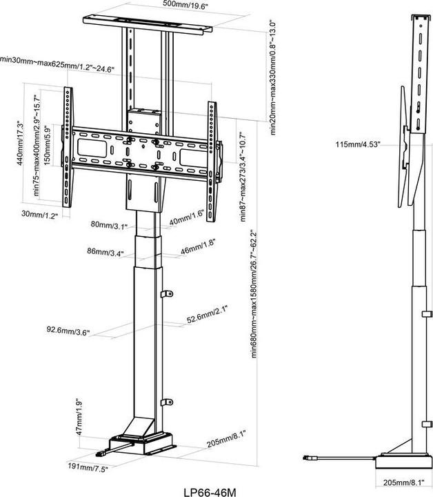 Actual product image Xantron Premium-600HE (Universal, 65", 50 kg)