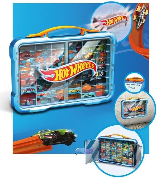Actual product image Theo Klein HW - Collector's display case for 54 cars with illuminated Hot Wheels logo
